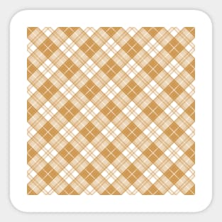 Brown White Tartan Pattern yxm0uat9 Sticker